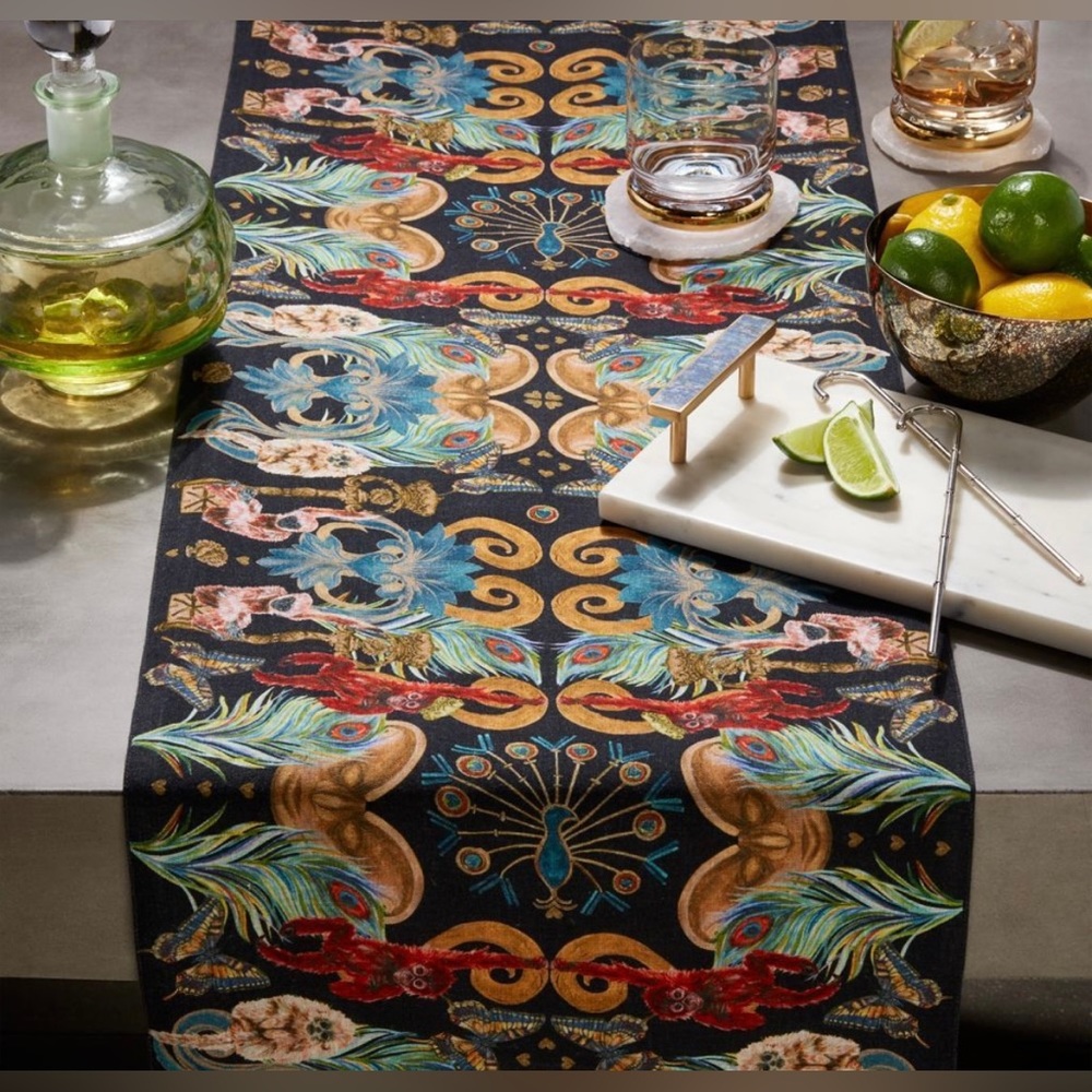 cb2 90” table runner: MW Collection - Regal Monkey